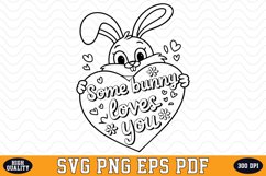 Some Bunny Loves You SVG Design | SVG Cut files Product Image 1