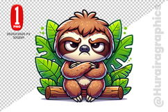 Cute Sloth Clipart - PNG File Product Image 1