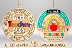 Personalized Best Teacher Ever Ornaments Svg Product Image 1