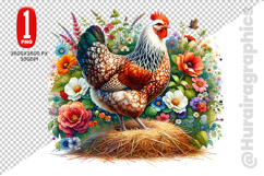 Cute Hen Clipart - PNG File Product Image 1
