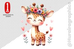 Cute Girraffe Clipart - PNG File Product Image 1