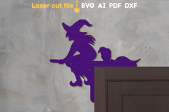 Witch Halloween Door Corner SVG laser cut file for Glowforge Product Image 1