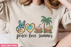 Peace Love Summer PNG, Hello Summer Sublimation PNG Product Image 2