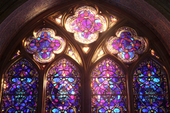 Glowing Stained Glass Cathedral Window Artwork Product Image 1