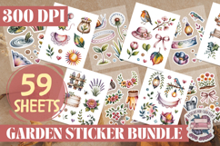 Garden sticker Sheet Bundle 59 Sheets Flowers Summer Birds Product Image 2