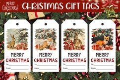 Christmas Animals Gift Tag, Winter Animals Gift Tags Product Image 1