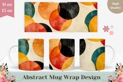 Retro Mug Wrap Design, Colorful Circles Sublimation Mug PNG Product Image 1
