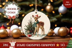 Vintage Christmas Deer Ornament, Christmas Tree Ornament Product Image 1