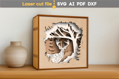 Deer Nursery Night Light SVG laser cut file for Glowforge Product Image 1