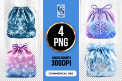 Snowflake Gift Bag Clipart Sublimation PNG Product Image 1