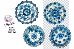 Doilies, Flowers, Lace, Elements, Clipart, Ephemera, PNG Product Image 1