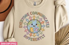 Everyone Communicaties PNG, Autism Sublimation PNG Product Image 2
