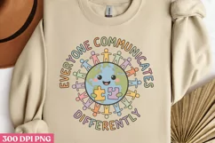 Everyone Communicaties PNG, Autism Sublimation PNG Product Image 2