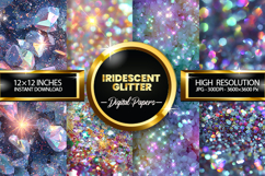 iridescent glitter Digital Papers - 04 variations Product Image 1