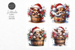 Christmas cow, JPG, Junk journal, Digital paper Product Image 1