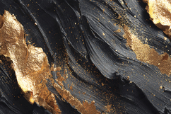 Abstract Black Gold Paint Texture Background Luxury Brushstr Product Image 1