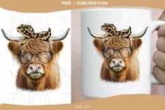 Cow With Glasses Png Farm Sublimation Product Image 2