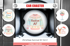 Car Coaster Christmas Survival Quotes Product Image 1
