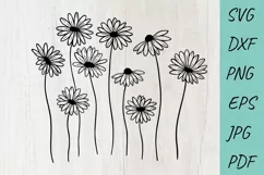 Flower svg, Daisy svg, wildflowers svg, Cute flowers Product Image 1