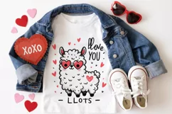 Llove you llots Llama SUBLIMATION PNG. Valentine's day. Product Image 2