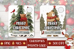 Vintage Christmas Bear Money Card, Christmas Bear Gift Card Product Image 1