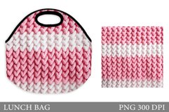 Knitted Texture Lunch Bag. Knitted Lunch Bag Sublimation Product Image 1