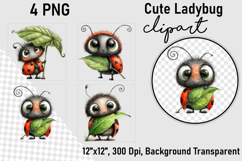 Cute Ladybug Clipart PNG, Clipart PNG Product Image 1