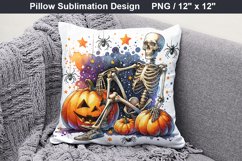 halloween Skeleton - Halloween pillow Sublimation Design Product Image 2