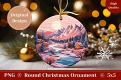 Pastel Christmas Ornament PNG, 3D Winter Forest Ornament Product Image 1