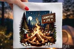 Campfire Life PNG, Night Camping &amp; S'mores Sublimation Product Image 1