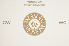 WG GW Wedding Monogram Logo | Elegant Initials Vector Product Image 1