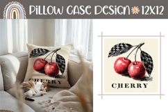 Cherry Pillow Case, Berries Pillow Template, Cherry PNG Product Image 1