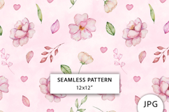 Pink Flowers Seamless Pattern, Digital Paper Product Image 1