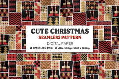 Cute Christmas Digital Paper Geometric Pattern Background Product Image 1