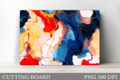 Alcohol Ink Cutting Board. Abstract Cutting Board Design Product Image 1
