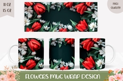 Spring Flowers Mug Design, Tulip Mug Wrap, Tulips PNG Product Image 1