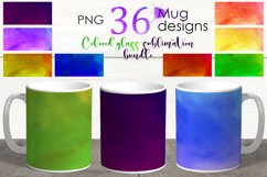 Colored glass sublimation Mug design bundle, Mug wrap Product Image 1