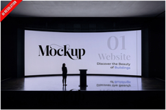 Auditorium Screen With Standing Woma Product Image 1