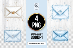 Blue Frost Envelope Letter Clipart Sublimation PNG Product Image 1