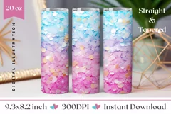 Pink Tumbler Wrap Design, Ombre Tumbler Sublimation PNG Product Image 1