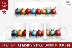 Christmas Baubles Mug Design, Winter Mug Template Product Image 1