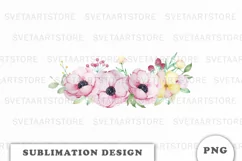 Watercolor flowers bouquet PNG Product Image 1