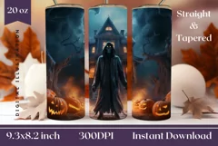 3D Halloween Monster Tumbler Wrap, 3D Halloween PNG Product Image 1