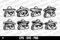 Mascot of a taco wearing a sombrero and sunglasses Product Image 1