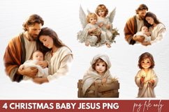 Christmas Baby Jesus Watercolor Clipart PNG Product Image 1