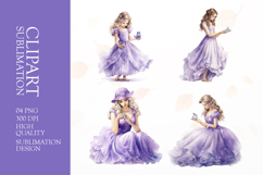 Watercolor girl clipart sublimation png Product Image 1