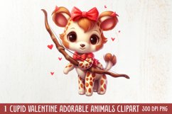Adorable Animals Cupid Valentine Clipart sublimation Product Image 1