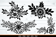 Flowers SVG, Flower Outline SVG, Floral SVG, Product Image 1