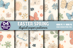 Easter Spring Digital Paper Background PNG Product Image 1