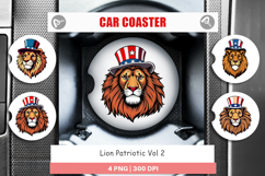 Car Coaster Lion Patriotic Product Image 1
